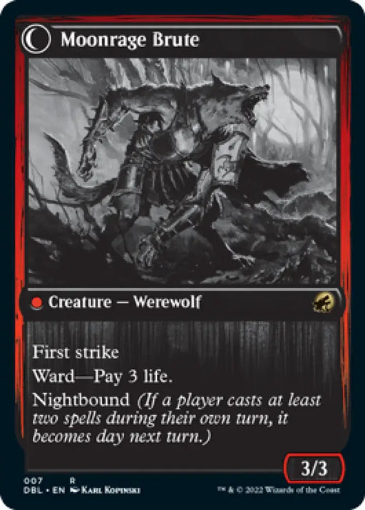 Brutal Cathar // Moonrage Brute [Innistrad: Double Feature] - MTG Single