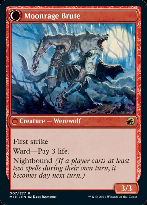 Brutal Cathar // Moonrage Brute [Innistrad: Midnight Hunt] - MTG Single