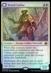 Brutal Cathar // Moonrage Brute [Innistrad: Midnight Hunt Prerelease Promos] - MTG Single