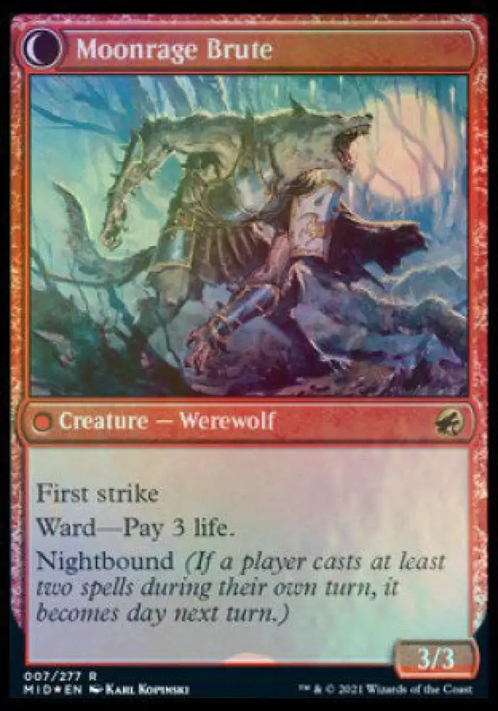 Brutal Cathar // Moonrage Brute [Innistrad: Midnight Hunt Prerelease Promos] - MTG Single