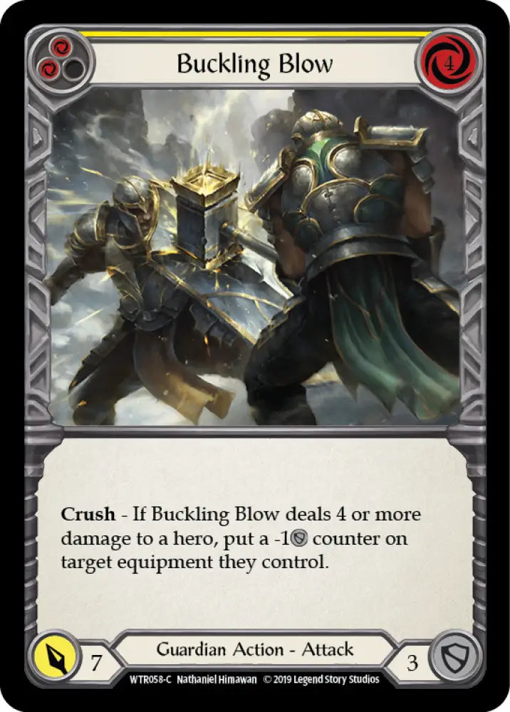 Buckling Blow (Yellow) [Welcome to Rathe 1st Edition] Alpha Print Rainbow Foil - Flesh And Blood Single