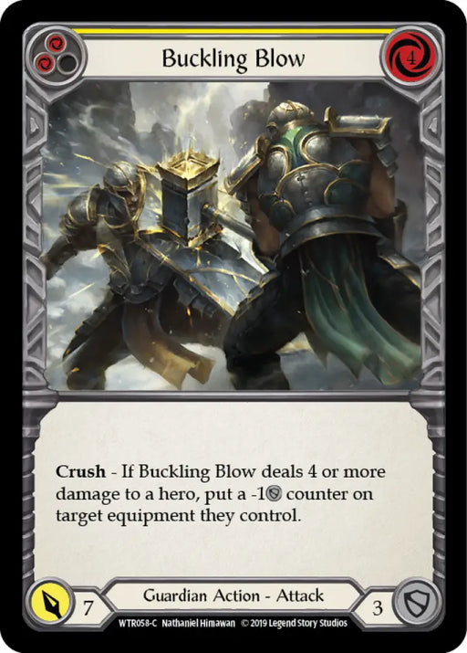 Buckling Blow (Yellow) [Welcome to Rathe 1st Edition] Alpha Print Rainbow Foil - Flesh And Blood Single