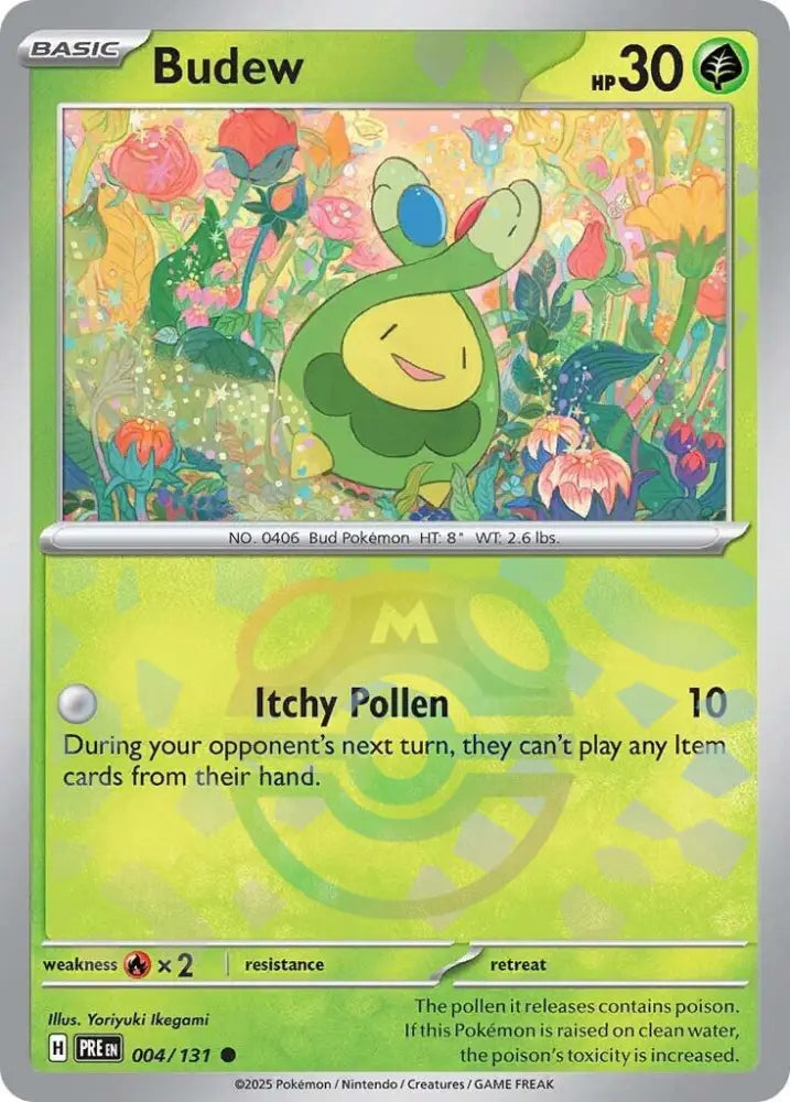 Budew (004/131) (Master Ball Pattern) [Scarlet & Violet: Prismatic Evolutions] - Pokemon Single