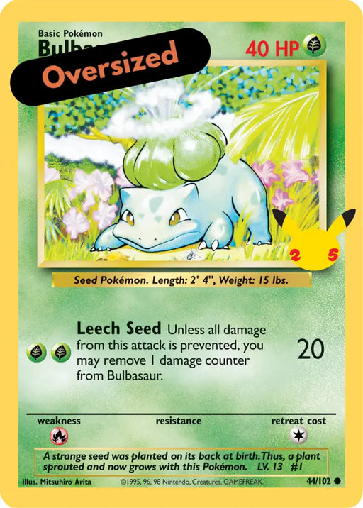 Bulbasaur (44/102) (Jumbo Card) [First Partner Pack] - Pokemon Single