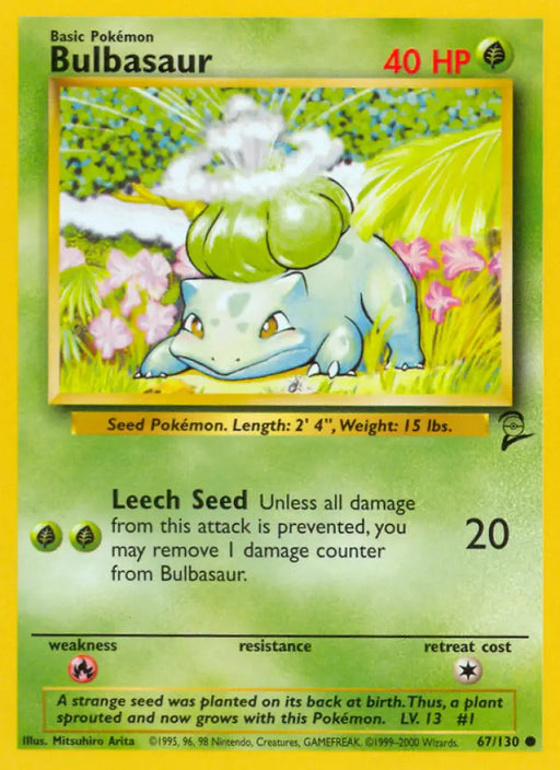 Bulbasaur (67/130) [Base Set 2] - Pokemon Single