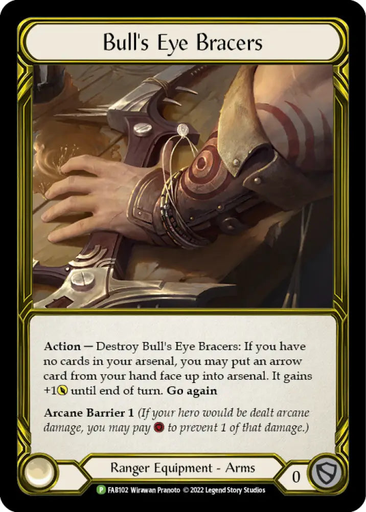Bull’s Eye Bracers (Golden) [FAB102] (Promo) Cold Foil - Flesh And Blood Single