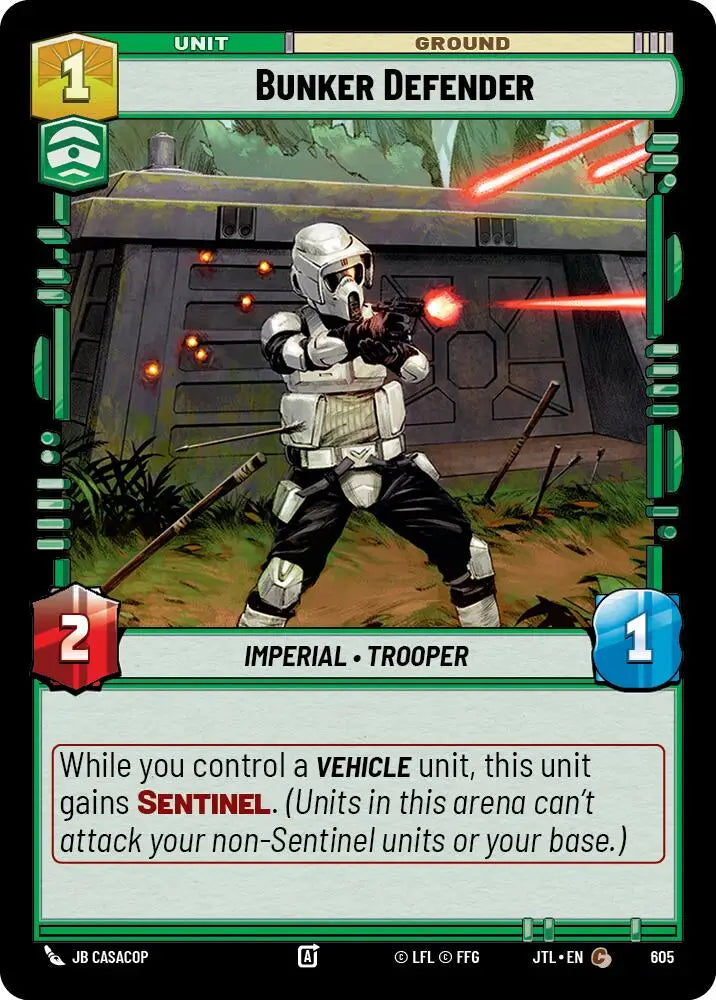 Bunker Defender (Foil) (605) [Jump to Lightspeed] - Star Wars: Unlimited Single