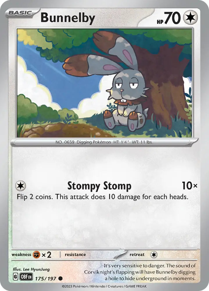 Bunnelby (175/197) [Scarlet & Violet: Obsidian Flames] - Pokemon Single