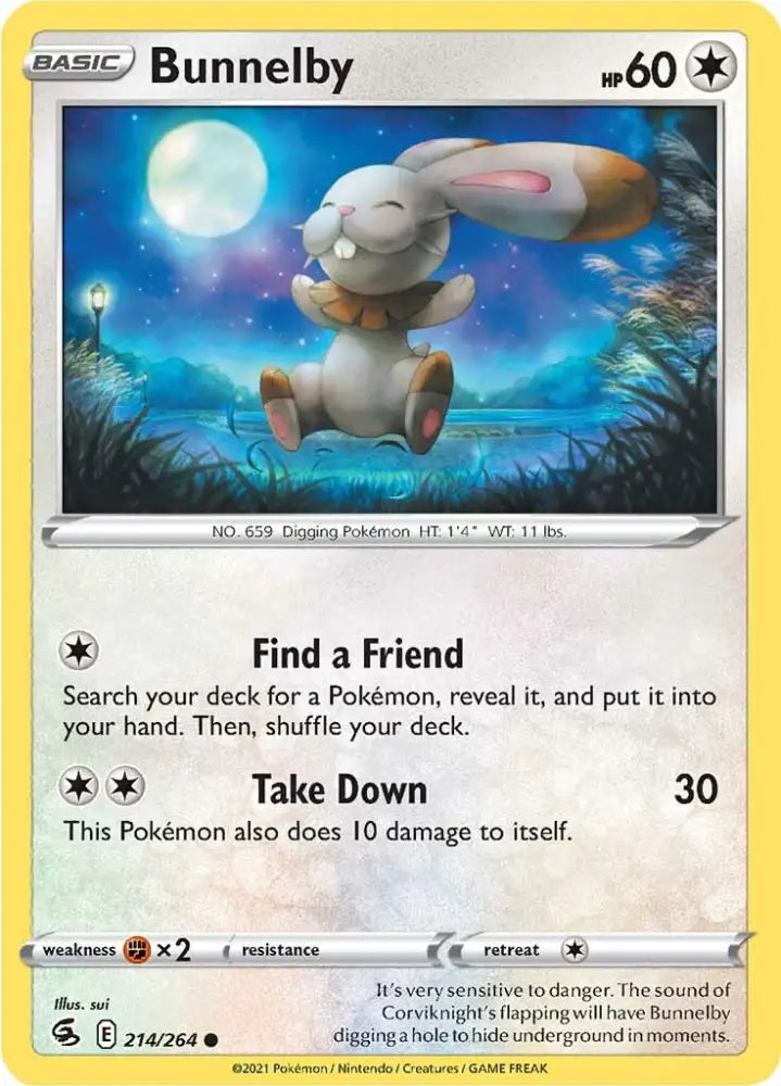 Bunnelby (214/264) [Sword & Shield: Fusion Strike] - Pokemon Single