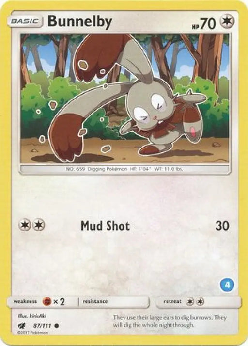 Bunnelby (87/111) (Deck Exclusive #4) [Sun & Moon: Trainer Kit - Alolan Ninetales] - Pokemon Single