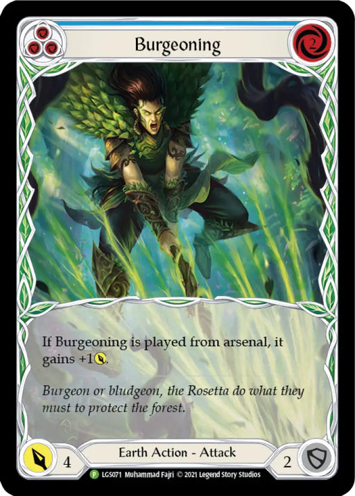 Burgeoning (Blue) [LGS071] (Promo) Rainbow Foil - Flesh And Blood Single