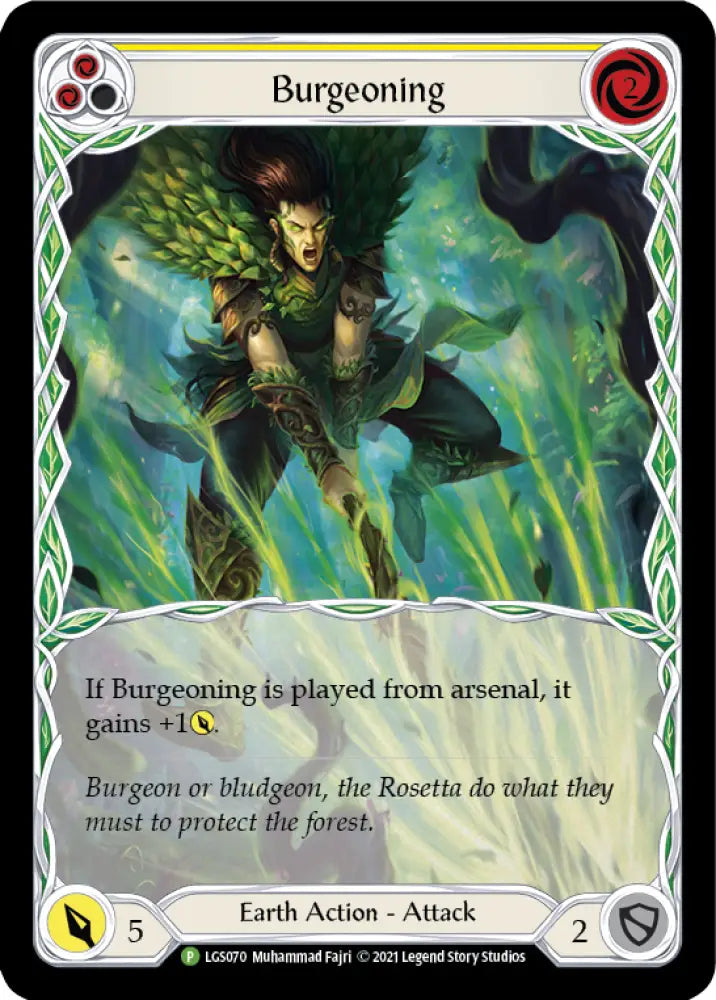 Burgeoning (Yellow) [LGS070] (Promo) Rainbow Foil - Flesh And Blood Single