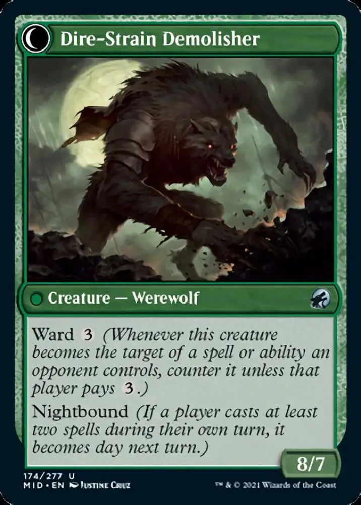 Burly Breaker // Dire-Strain Demolisher [Innistrad: Midnight Hunt] - MTG Single