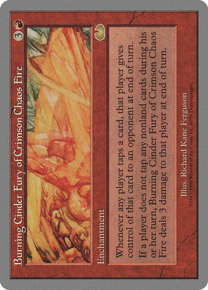 Burning Cinder Fury of Crimson Chaos Fire [Unglued] - MTG Single