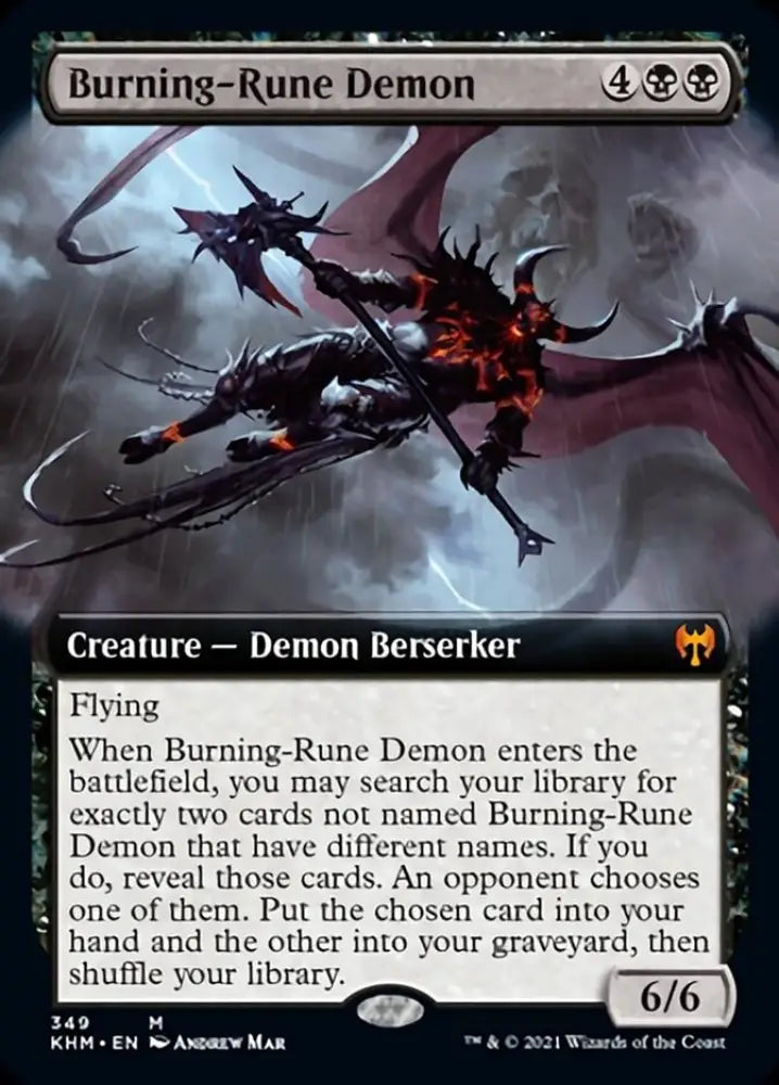 Burning-Rune Demon (Extended Art) [Kaldheim] - MTG Single