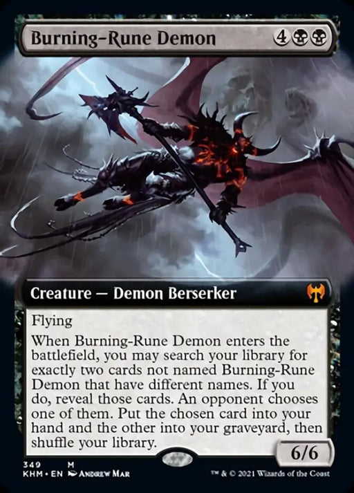 Burning-Rune Demon (Extended Art) [Kaldheim] - MTG Single