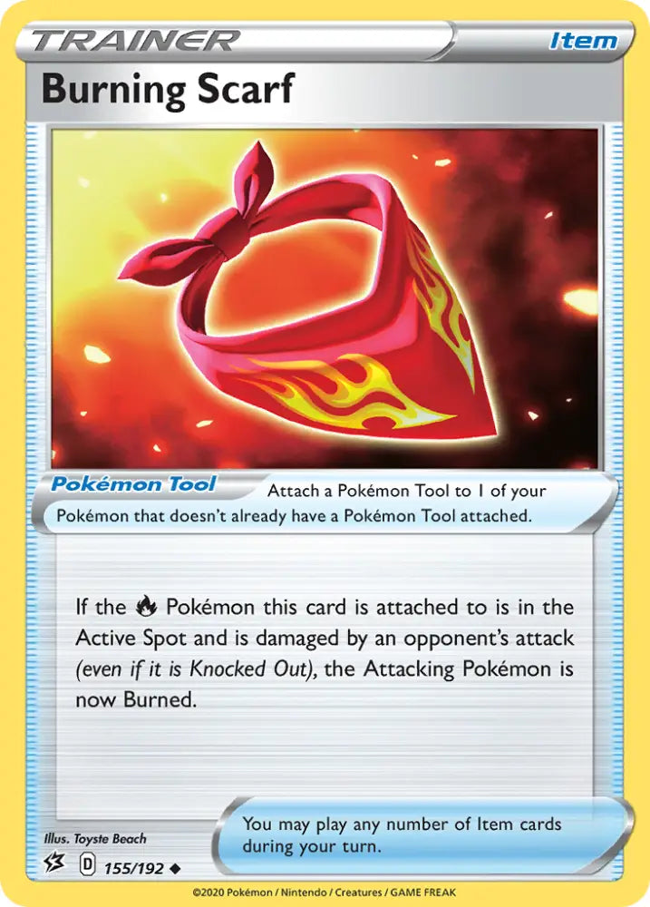 Burning Scarf (155/192) [Sword & Shield: Rebel Clash] - Pokemon Single