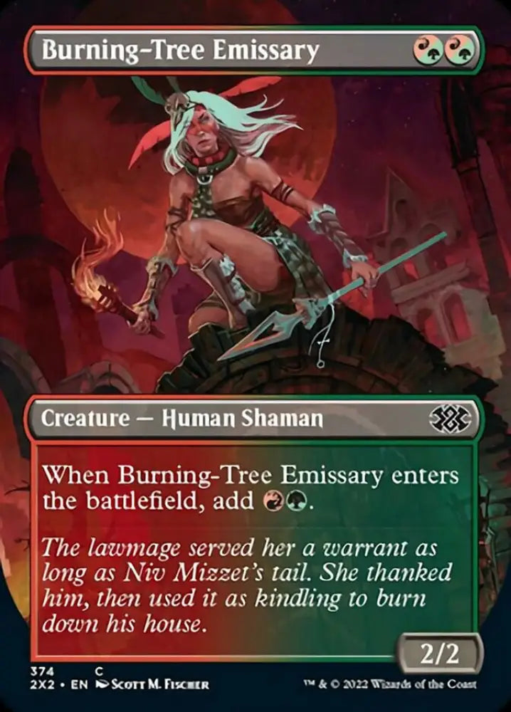 Burning-Tree Emissary (Borderless Alternate Art) [Double Masters 2022] - MTG Single