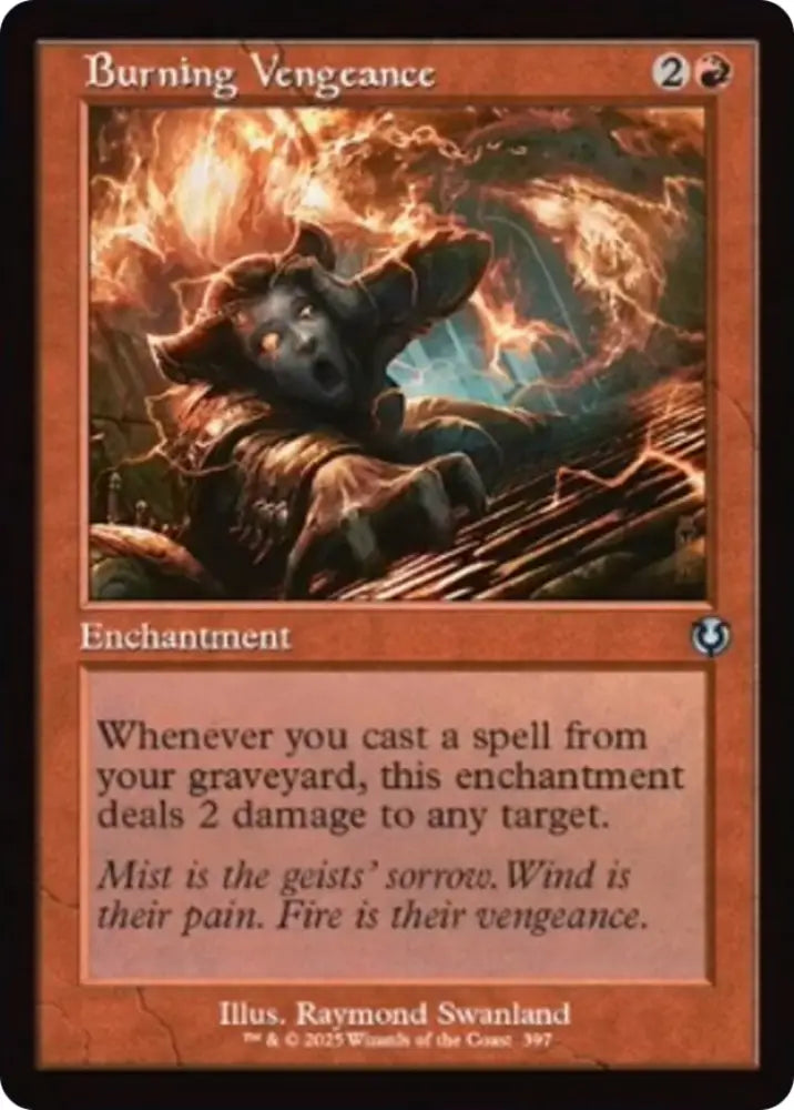 Burning Vengeance (Retro Frame) [Innistrad Remastered] - MTG Single