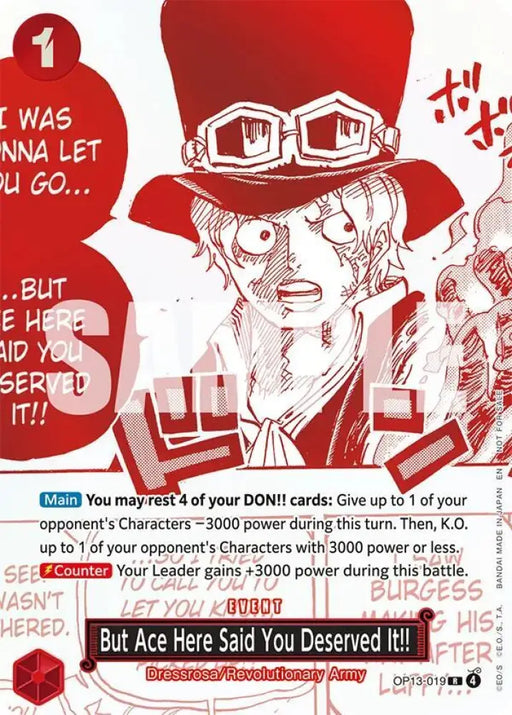 But Ace Here Said You Deserved It!! (3rd Anniversary Treasure Campaign Pack) (OP13-019) [One Piece Promotion Cards]