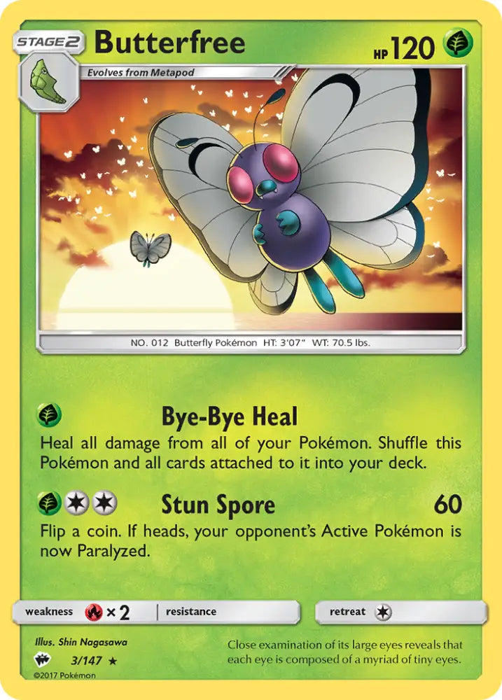 Butterfree (3/147) [Sun & Moon: Burning Shadows] - Pokemon Single