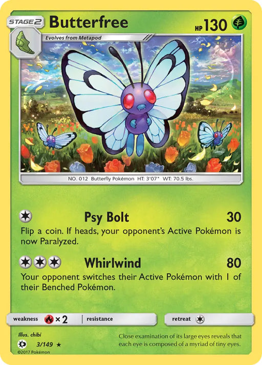 Butterfree (3/149) [Sun & Moon: Base Set] - Pokemon Single