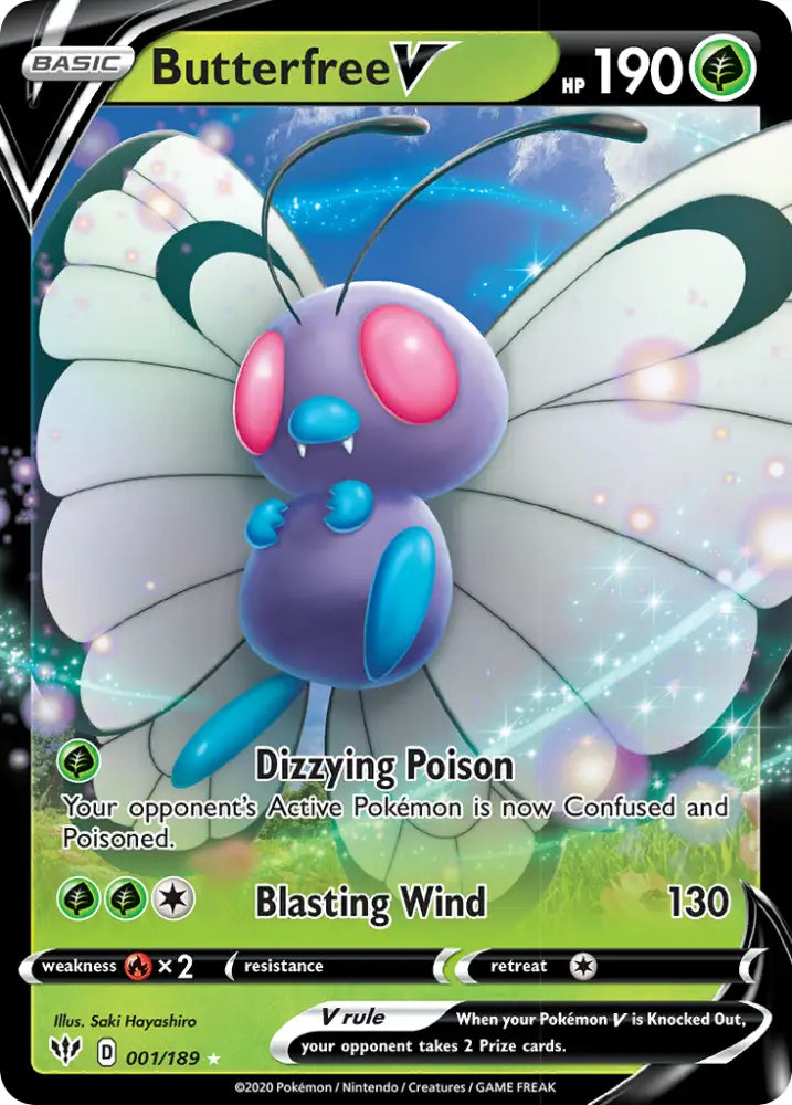 Butterfree V (001/189) [Sword & Shield: Darkness Ablaze] - Pokemon Single
