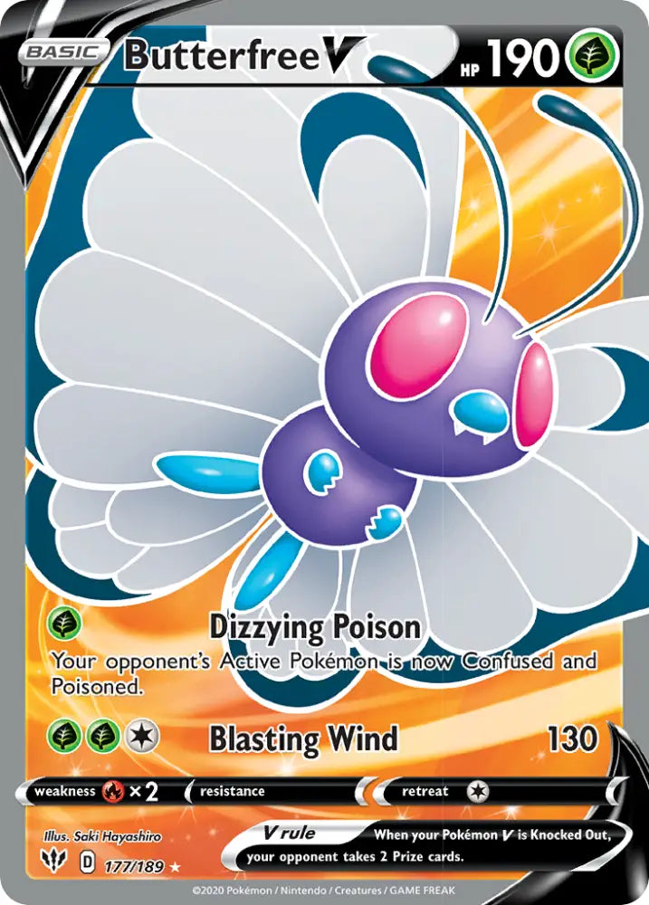 Butterfree V (177/189) [Sword & Shield: Darkness Ablaze] - Pokemon Single