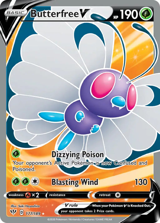 Butterfree V (177/189) [Sword & Shield: Darkness Ablaze] - Pokemon Single