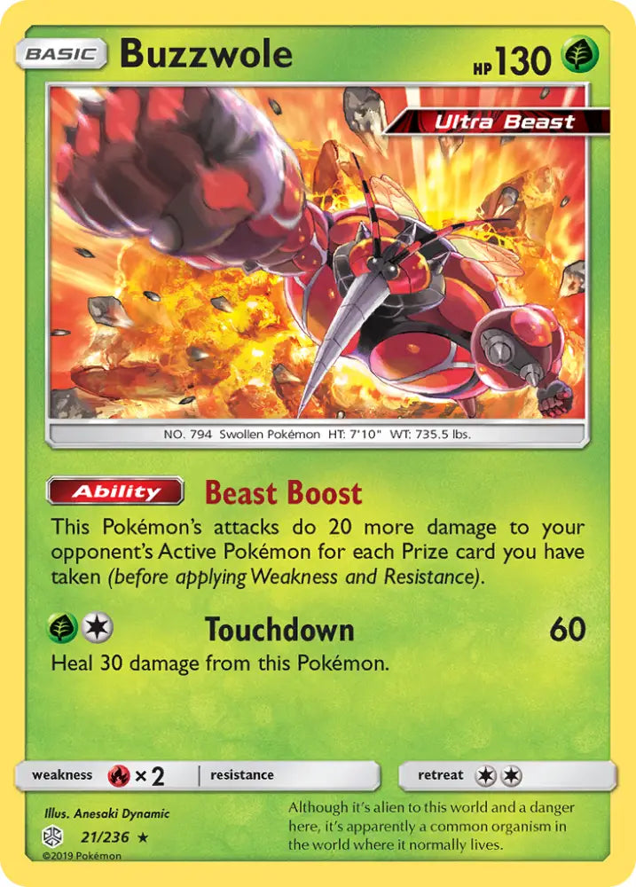 Buzzwole (21/236) [Sun & Moon: Cosmic Eclipse] - Pokemon Single