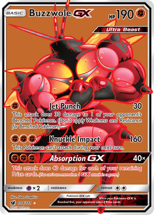 Buzzwole GX (104/111) [Sun & Moon: Crimson Invasion] - Pokemon Single