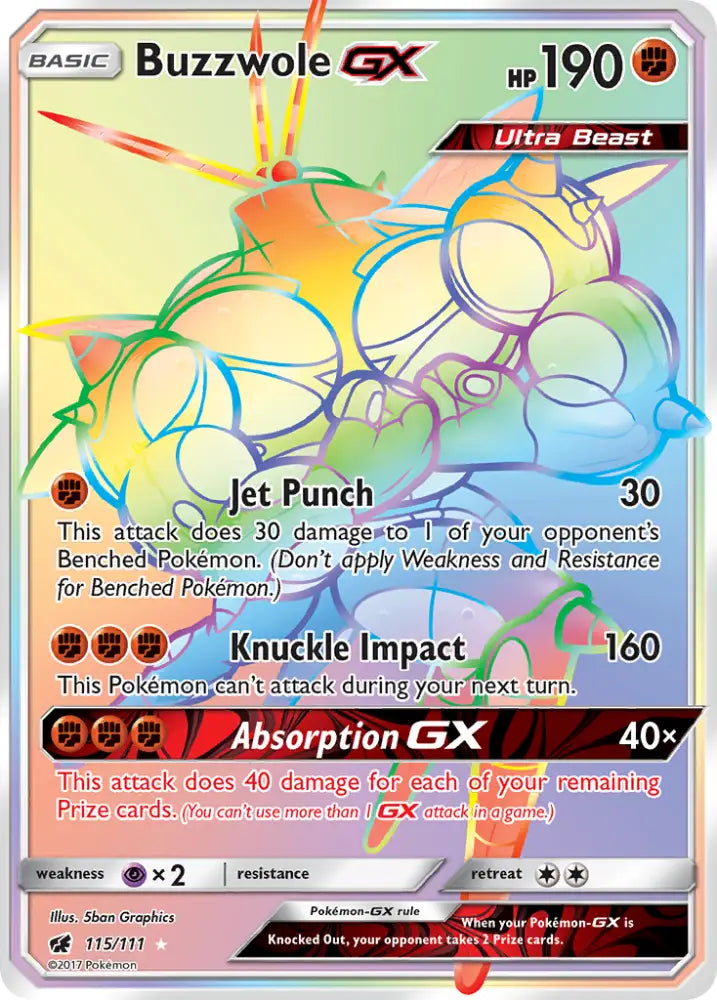 Buzzwole GX (115/111) [Sun & Moon: Crimson Invasion] - Pokemon Single