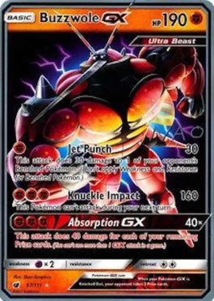 Buzzwole GX (57/111) (Buzzroc - Naohito Inoue) [World Championships 2018] - Pokemon Single