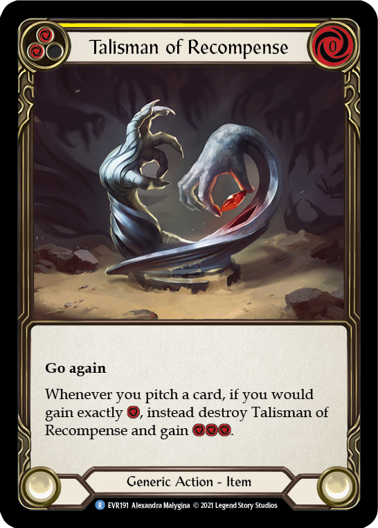 Talisman of Recompense [Everfest] 1st Edition Cold Foil