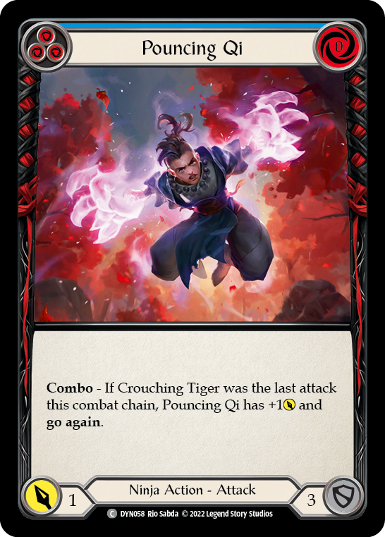 Pouncing Qi (Blue) [Dynasty] Rainbow Foil