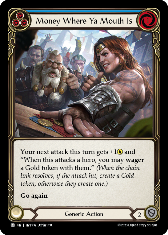 Money Where Ya Mouth Is (Blue) [Heavy Hitters] Rainbow Foil