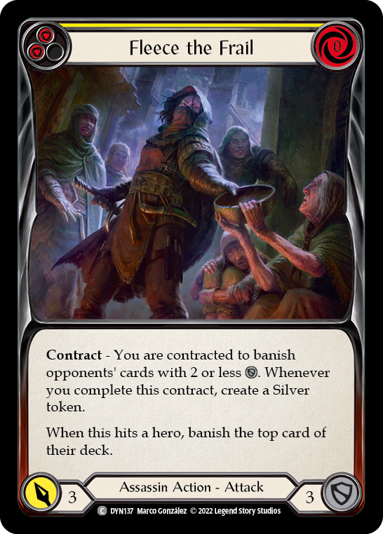 Fleece the Frail (Yellow) [Dynasty] Rainbow Foil