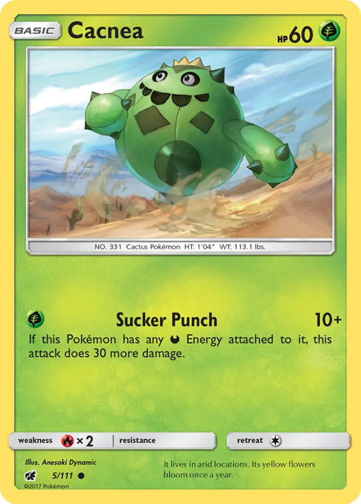 Cacnea (5/111) [Sun & Moon: Crimson Invasion] - Pokemon Single