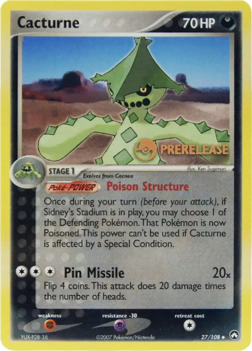 Cacturne (27/108) (Prerelease Promo) [EX: Power Keepers] - Pokemon Single