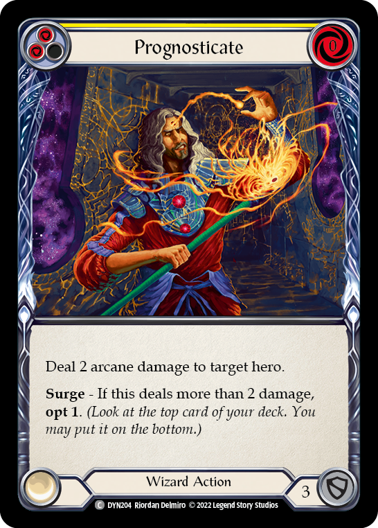 Prognosticate (Yellow) [Dynasty] Rainbow Foil