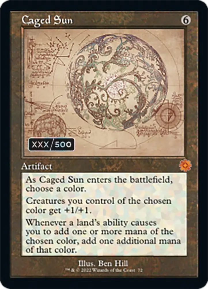 Caged Sun (Retro Schematic) (Serialized) [The Brothers’ War Retro Artifacts] - MTG Single