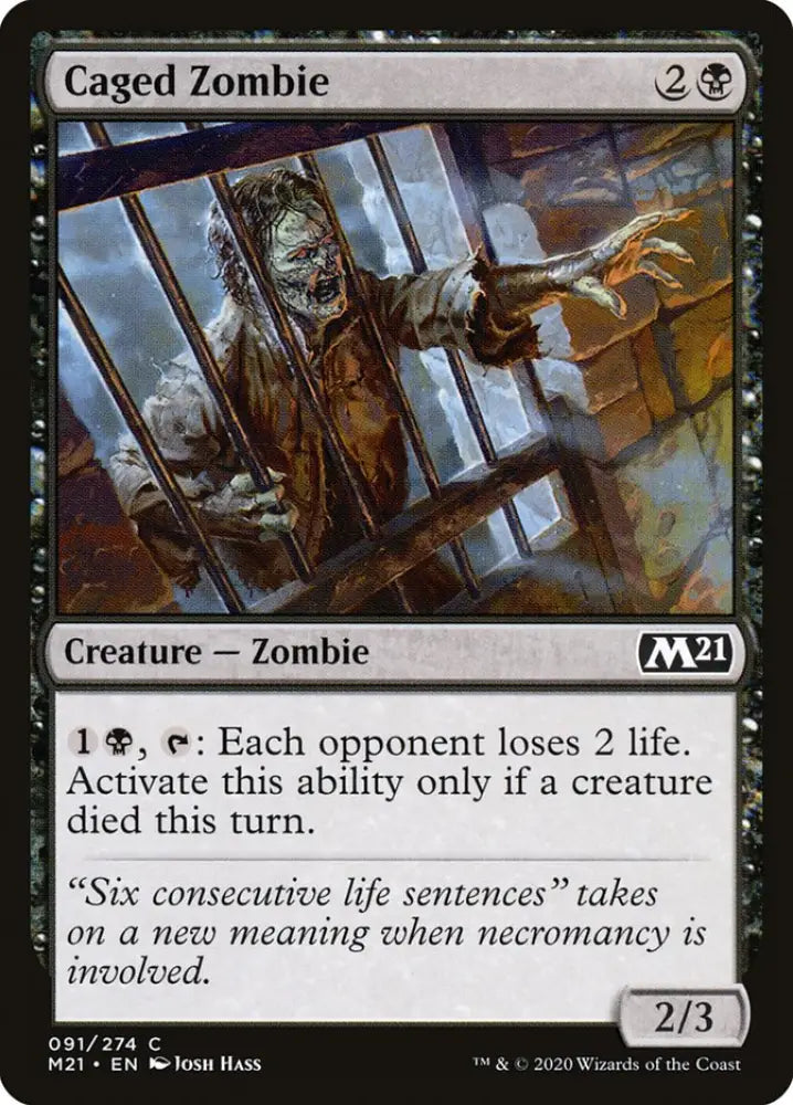 Caged Zombie [Core Set 2021] - MTG Single