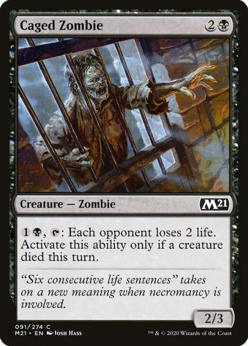 Caged Zombie [Core Set 2021] - MTG Single