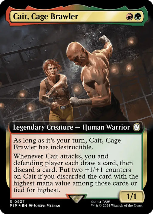 Cait Cage Brawler (Extended Art) (Surge Foil) [Fallout] - MTG Single