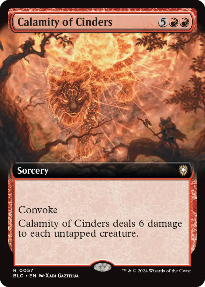 Calamity of Cinders (Extended Art) [Bloomburrow Commander] - MTG Single