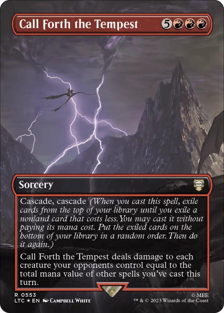 Call Forth the Tempest (Borderless) (Surge Foil) [The Lord of the Rings: Tales of Middle-Earth Commander] - MTG Single