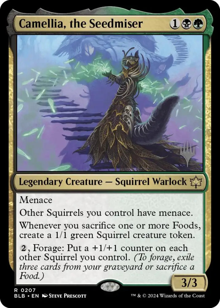 Camellia the Seedmiser (Promo Pack) [Bloomburrow Promos] - MTG Single