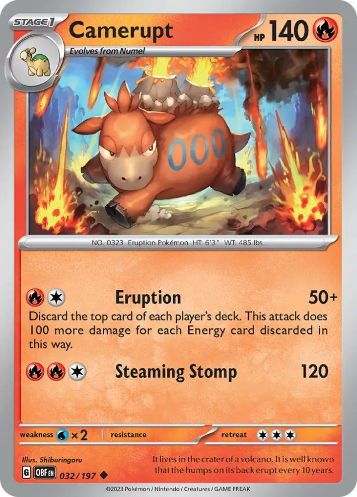 Camerupt (032/197) [Scarlet & Violet: Obsidian Flames] - Pokemon Single