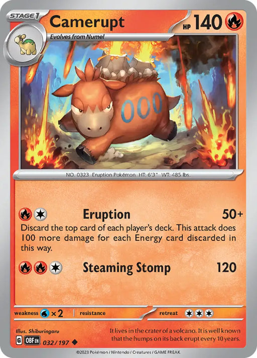 Camerupt (032/197) [Scarlet & Violet: Obsidian Flames] - Pokemon Single