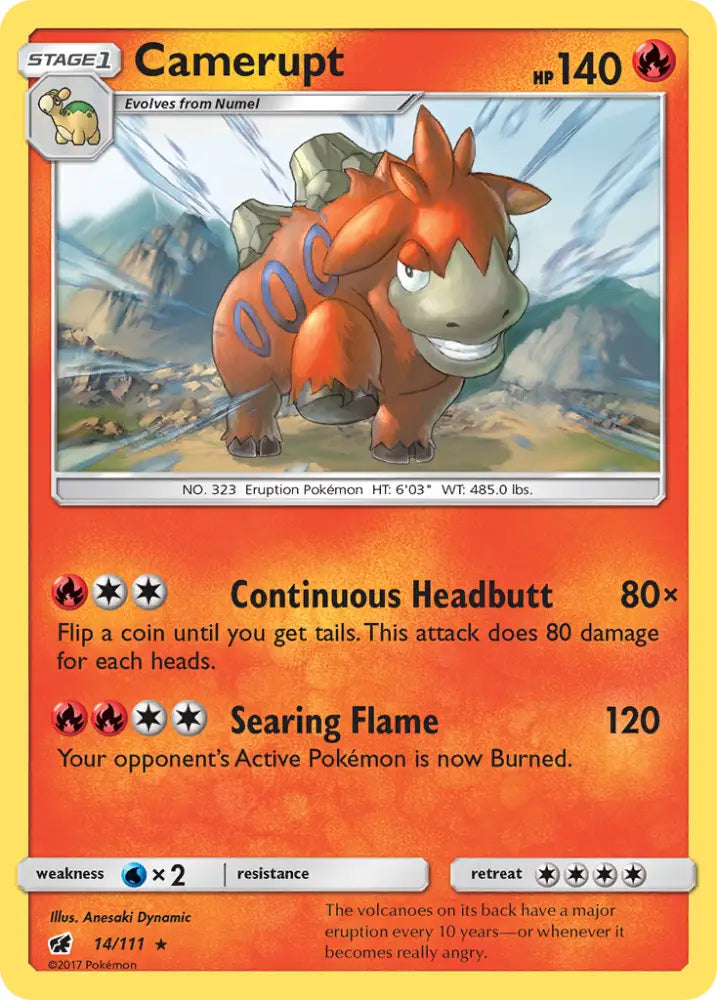 Camerupt (14/111) [Sun & Moon: Crimson Invasion] - Pokemon Single